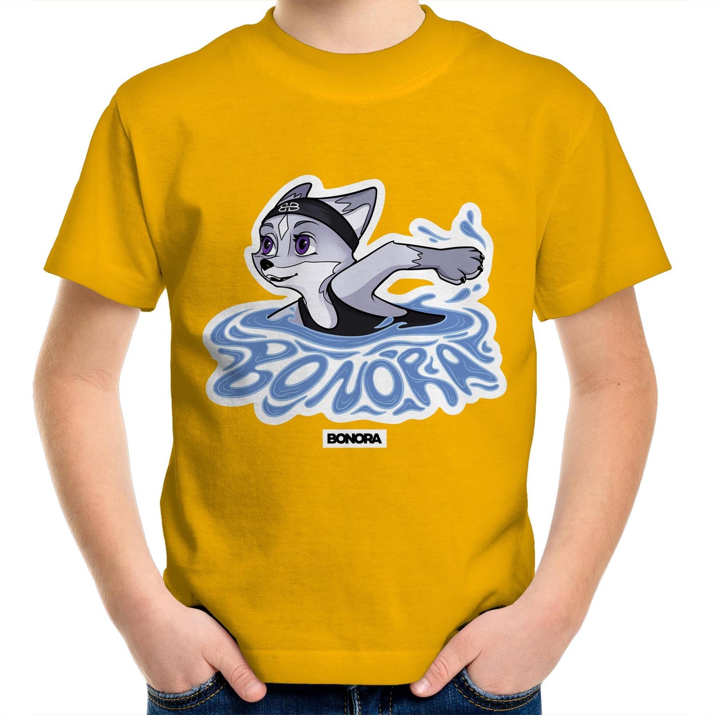 Swimming Charlie Fox Kids T-Shirt